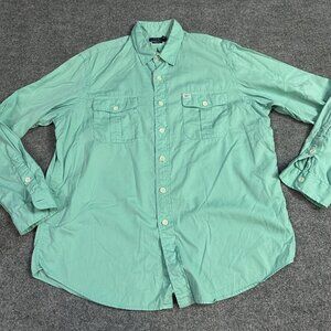 Polo Ralph Lauren Beach Twill Shirt XL Blue Green Teal